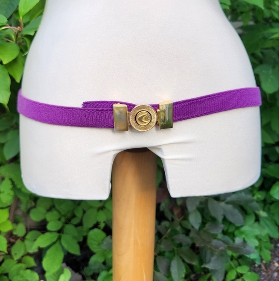 60s Vintage Purple And Gold Belt Stretchy‎ - Picture 1 of 6